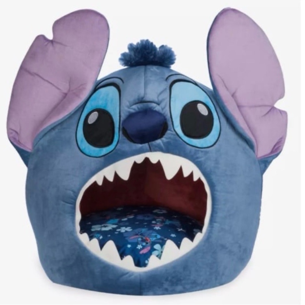 Disney Parks Blue Stitch Shaped Pet Bed Lilo & Stitch Ohana Dog Cat Bed New